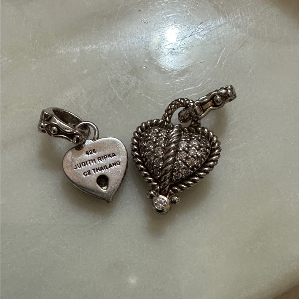 Judith Ripka Silver silver Heart Pendants - Picture 2 of 5
